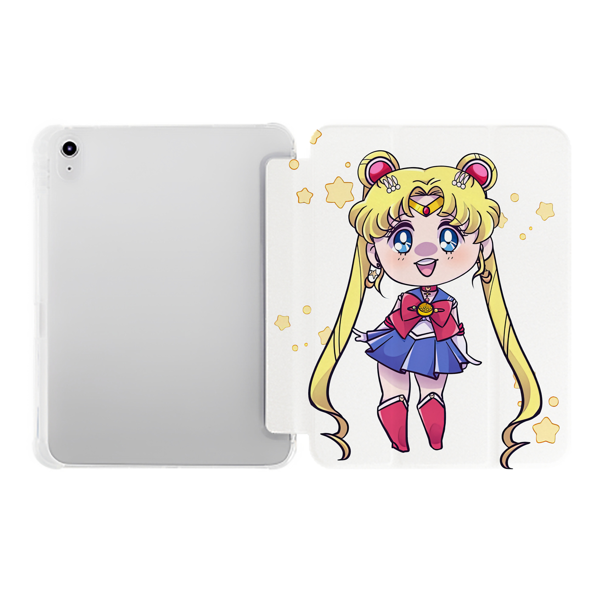 （画像用） 美少女戦士セーラームーン 月野 うさぎ つきの うさぎ Sailor Moon Tsukino Usagi IPad ケース ペン収納付き 三つ折りスタンド PUレザー×シリコン 対応機種9.5/10.5/10.9インチ